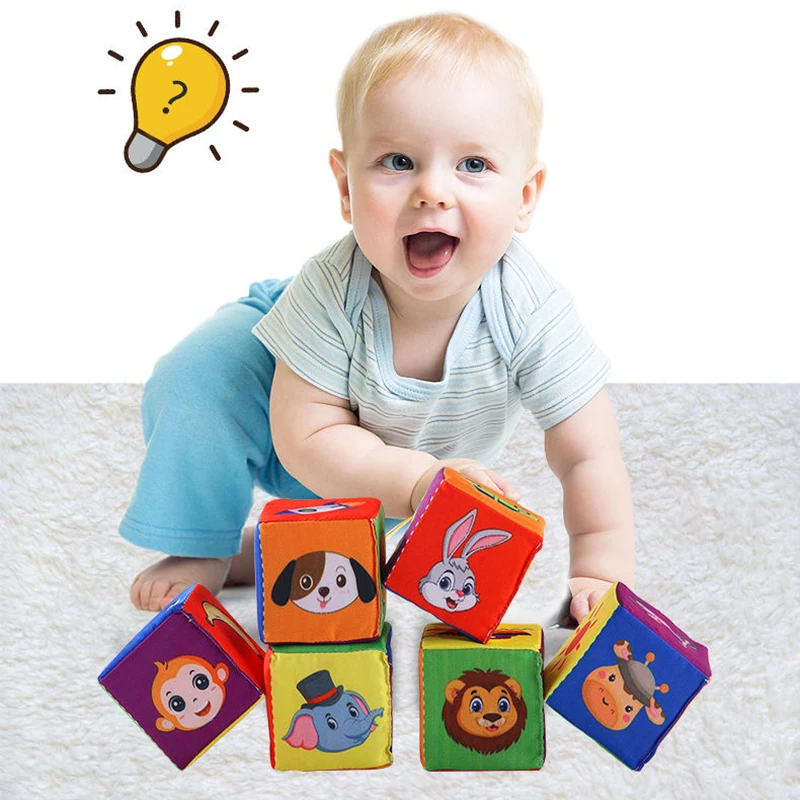 Baby Toys 0 12 Months Mobile Magic Cube With Rattle Soft Cloth Puzzle Blocks Infant Toys Educational Baby Rattle