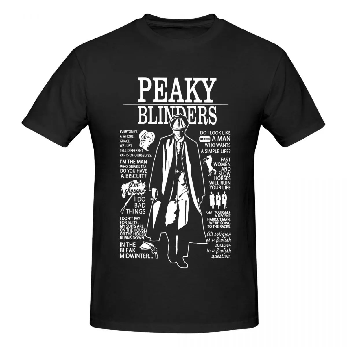 Peaky Blinders Funny T Shirts Graphic Y2K Anime Tees T Shirts For Men Women Clothing