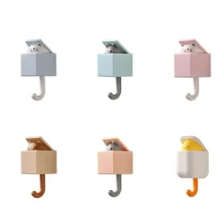 Self Adhesive Wall Hook Cute Cat Hook Door Hangers Holder Key Umbrella Towel Cap Coat Rack Wall Decor Bathroom Accessories