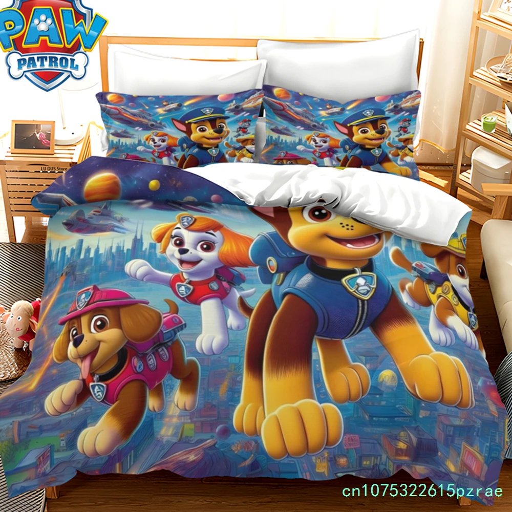 PAW Patrol Bedding Set Chase Marshall Skye 3pc Duvet Cover Set, Kids Boy Girl Cartoon Quilt Cover With 2 Pillowcase, No Sheet