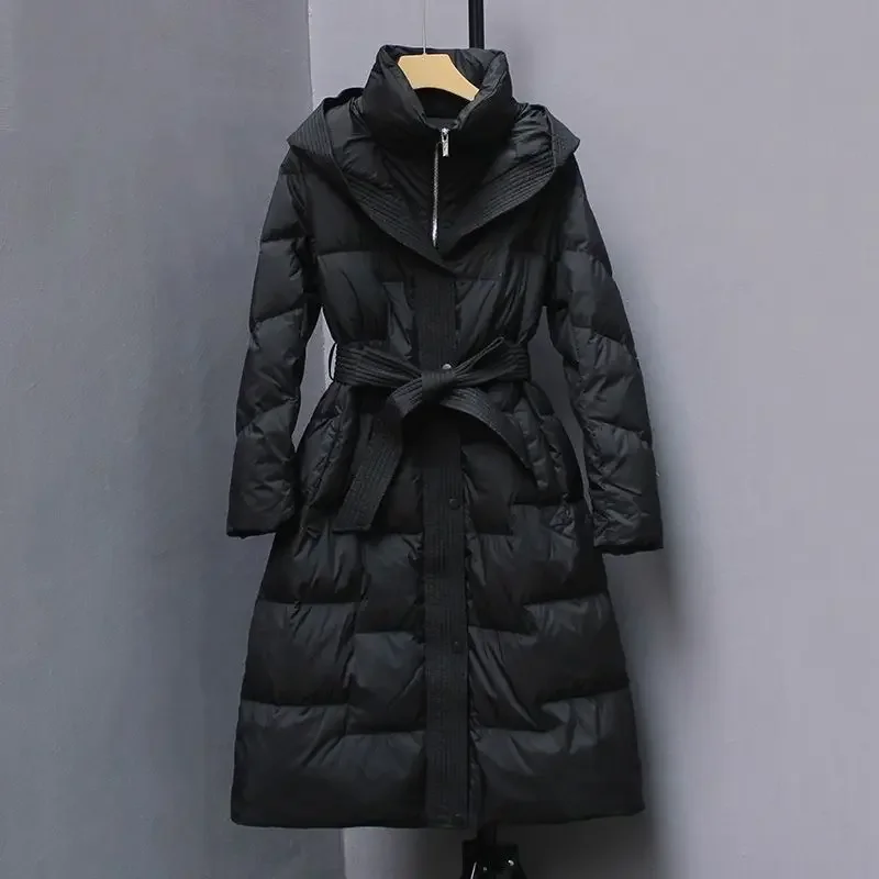 Winter New Thickened Knee-length Down Cotton Clothes, Waist and Thin Jackets, Enlarged Cold-proof Jackets To Keep Warm