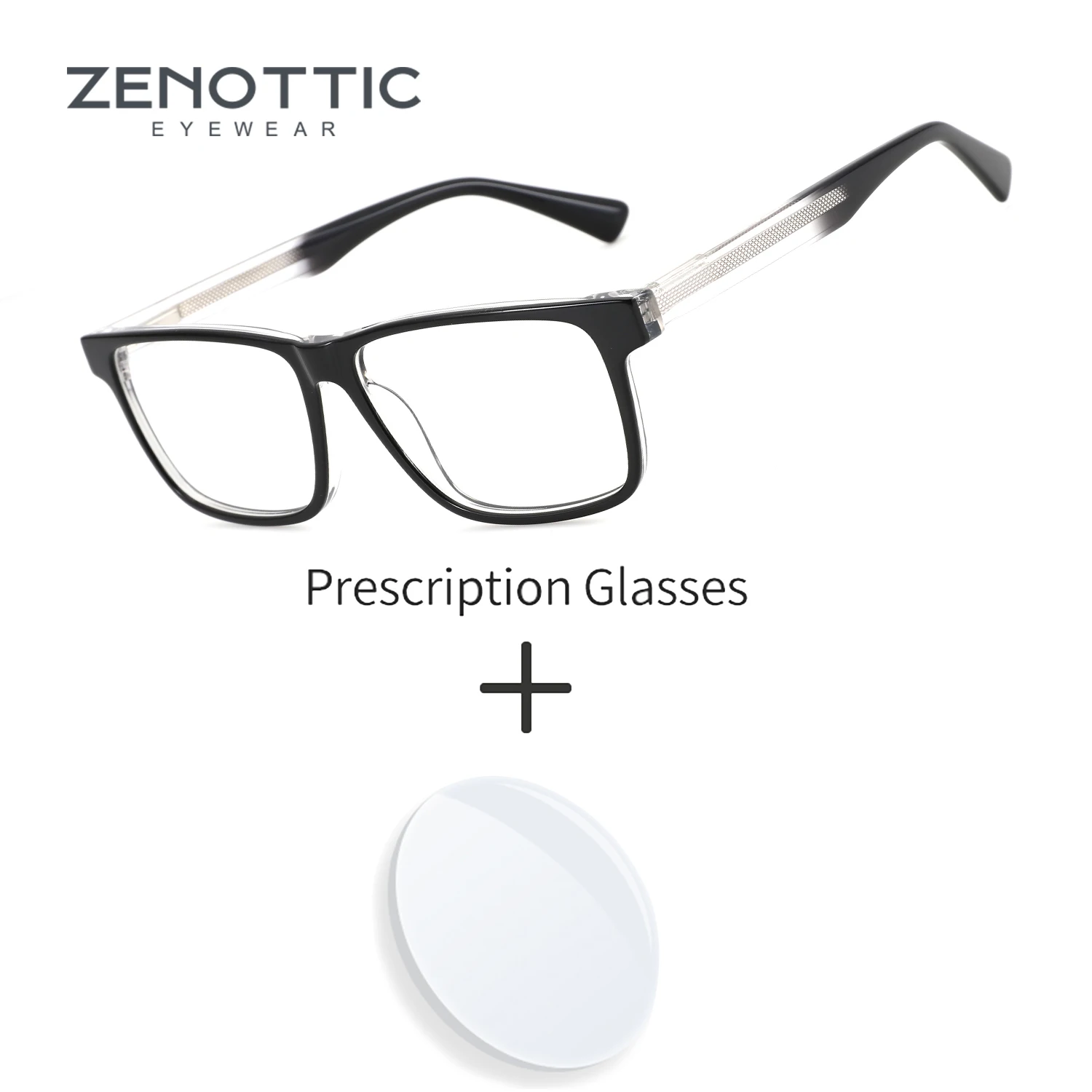 

ZENOTTIC (размер M) 2025 квадратные очки ручной работы из ацетата по рецепту, мужские оптические очки, фотохромные солнцезащитные очки