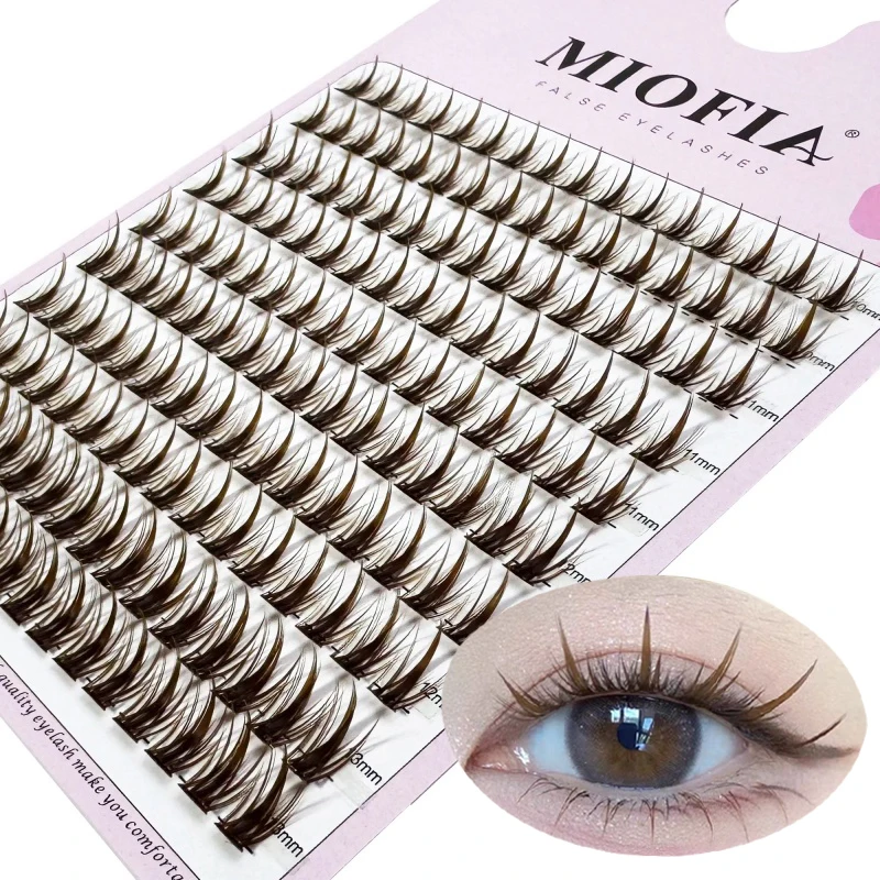 160 Cluster Braune Nerz Wimpern 3D Russischer Volumenlook Faux Nerz Falsche Wimpern Natürliche Wimpernverlängerung Make-up Wimpern Werkzeuge