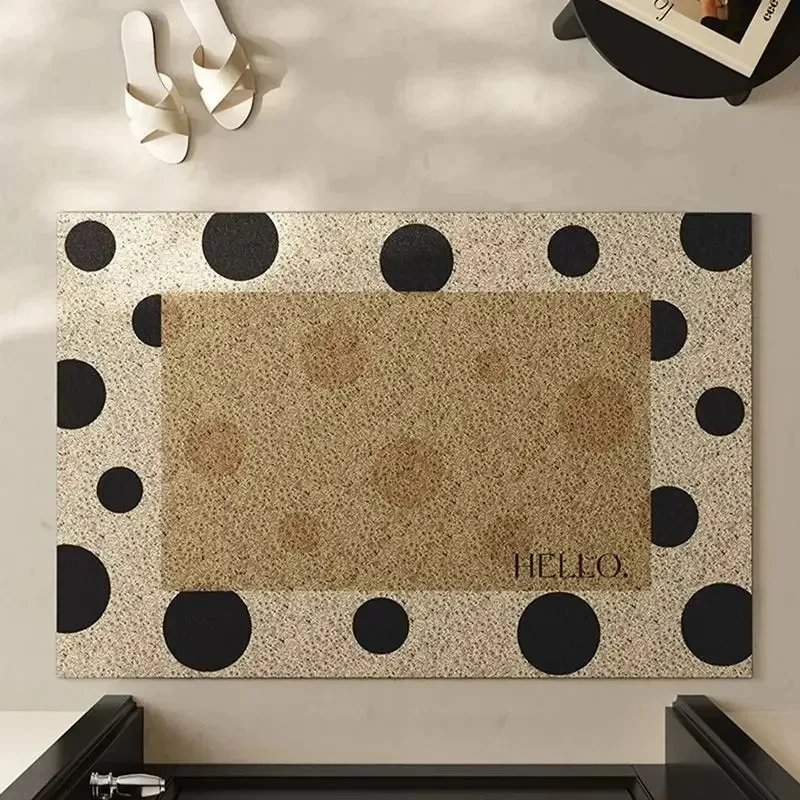 VIKAMA Modern Geometric Rug Non-slip Door Mat Abstract Polka Dot Pattern Living Room Entryway Mat Machine Washable Home Decor