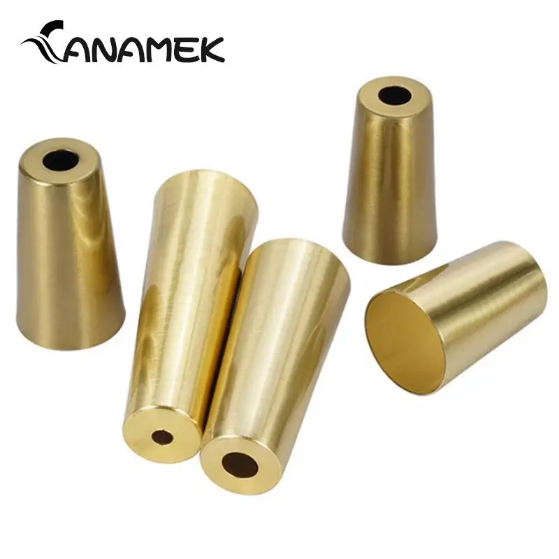 1 sztuk stóp pełna miedź wskazówka noga meblowa pokrywa szczotkowanego mosiądzu stół i krzesła Cylinder/stożek Cap Protect Decor dno bezpieczne Pad
