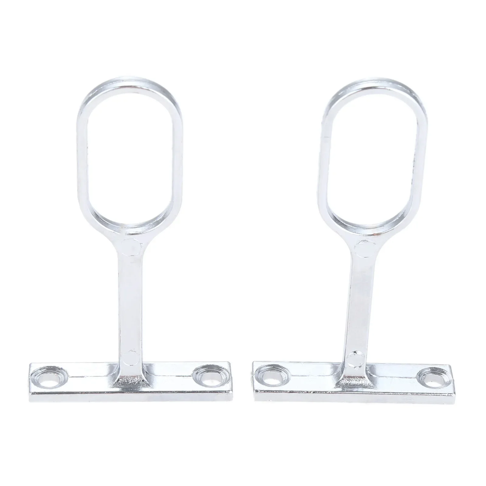 2pcs Stainless Steel Wardrobe Rail Support Flange Bracket Hange Clothes Rod Seat Hanger Pipe Bracket 16mm Tube Dia