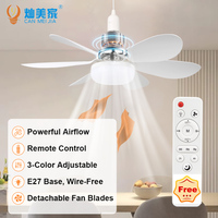 40W Ceiling Fan With Lamps E27 Electric Fan Remote Control Led Lamps With Fan for Livingroom Dining Kitchen Bedroom Strong Wind