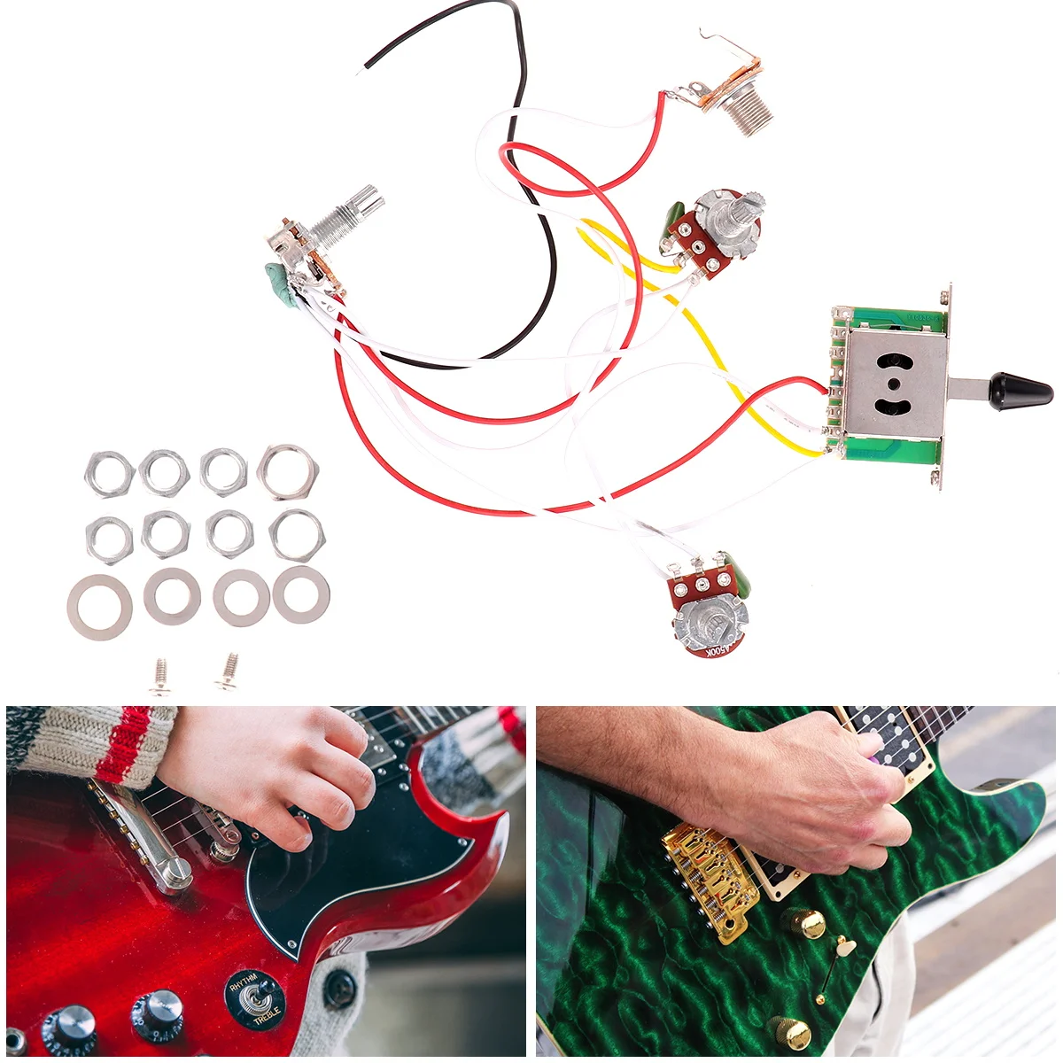 

Electric Guitar Switch Bass Pickup Wiring Kit Guitars Electronic Circuit