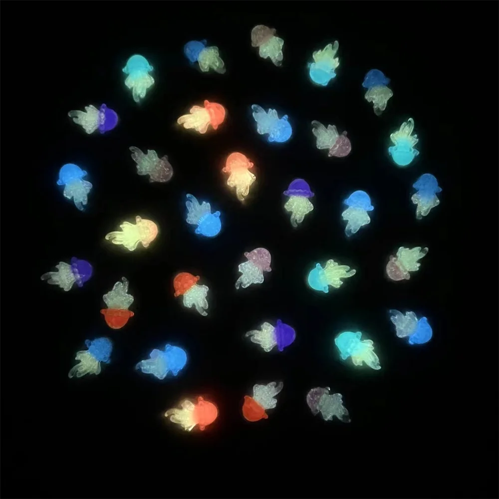 Nail Art Accessories Smd Design Easy To Use Aquatic Creatures Two-color Health & Beauty Jellyfish Nail Art Stickers Luminous