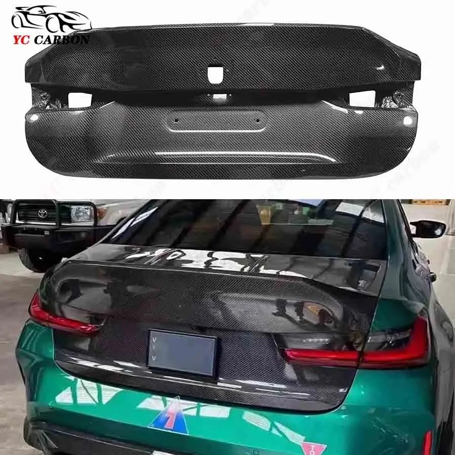 For M3 M4 G80 G82 Dry Carbon fiber trunk lid the trunk lid encloses the upper lid behind the trunk lid the Upgrade body kit