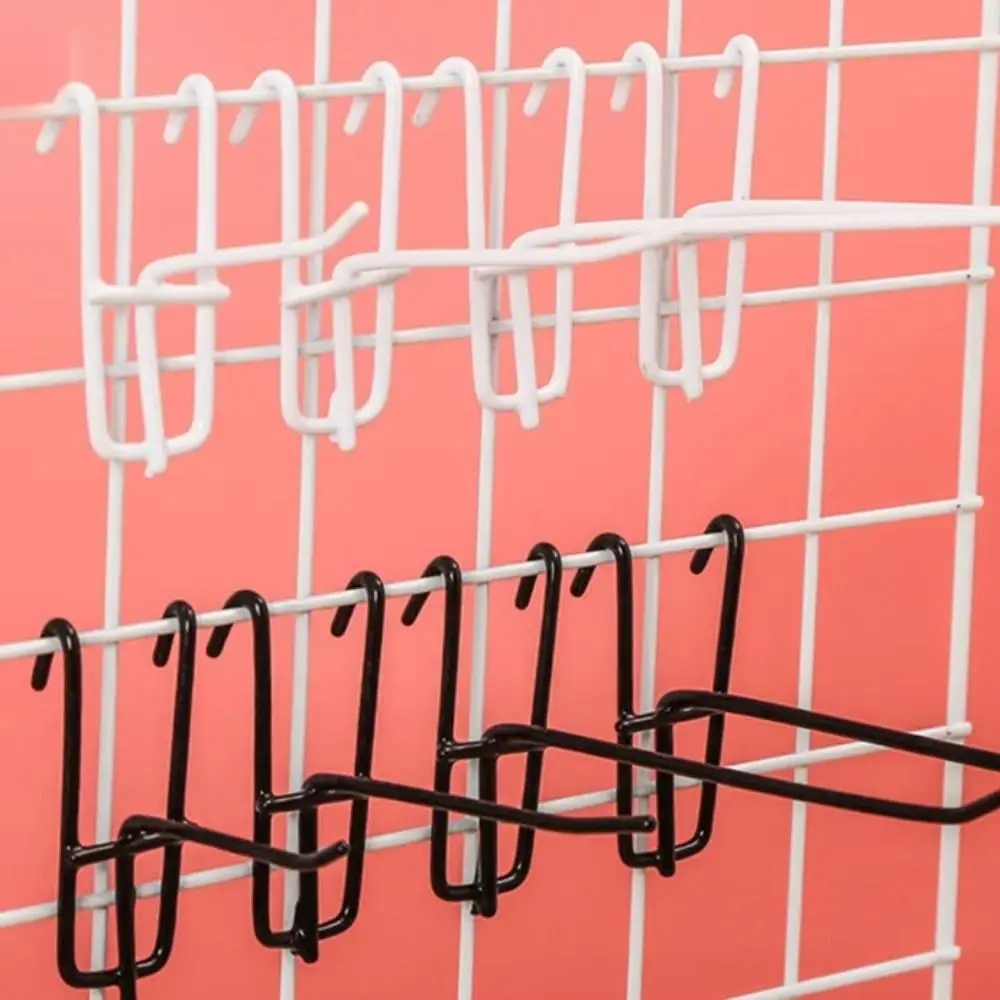10Pcs New Retail Shop Mesh Stall Hangers Wall Hook Coat Bag Supermarket Shelf Hook Metal Universal Mesh Panel Hooks