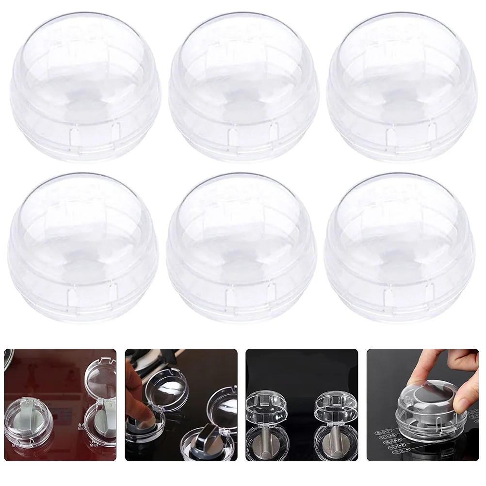 8Pcs Stove Knob Covers Child Safety Transparent Heat Resistant Universal Fit for Gas Oven Kitchen Protection Guard