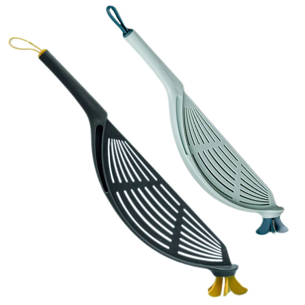 2pcs Plastic Rice Strainer Drain Basket Kitchen Use Lightweight Wash Rice Filter Baffle Colander Tool Filter Spoon