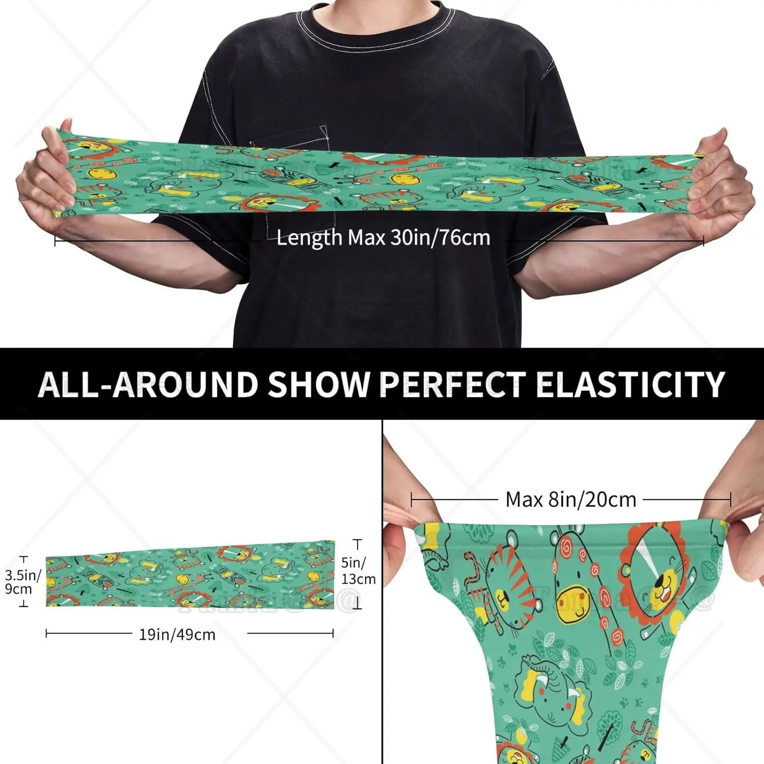 Mangas de brazo con estampado de animales divertidos en la jungla, protección solar UV refrescante, compresión deportiva para hombres y mujeres, mangas de brazo de baloncesto y Golf