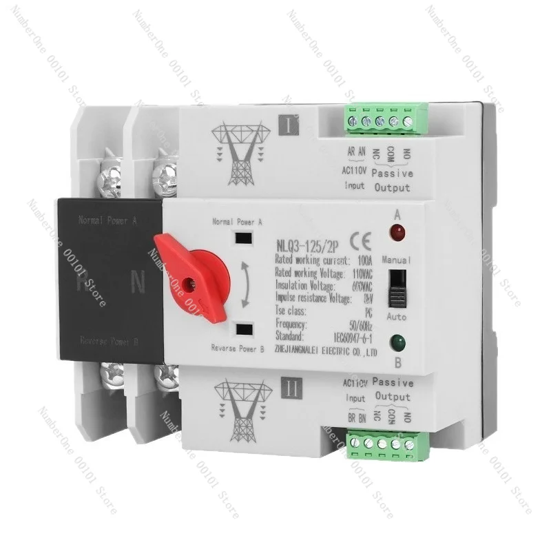 Dual power automatic transfer switch ac110v american standard 2p4p/100a63a millisecond-level uninterrupted power switching