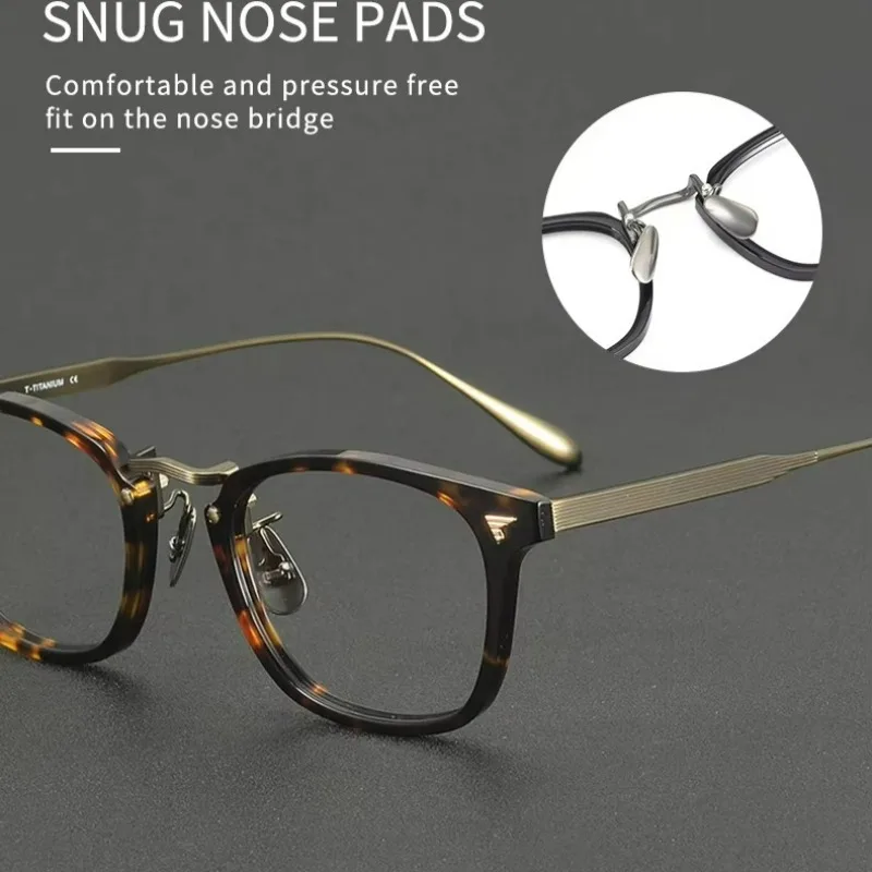 Fashion Design Titanium Optical Frame Japanese-inspired Retro Titanium and Acetate Combination Wellington Style Eyeglasses Frame