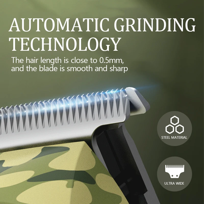 Kemei 남성용 투명 바디 전기 헤어 클리퍼, 전문 무선 트리머, LCD 디스플레이, 헤어 커팅 머신, KM-1928