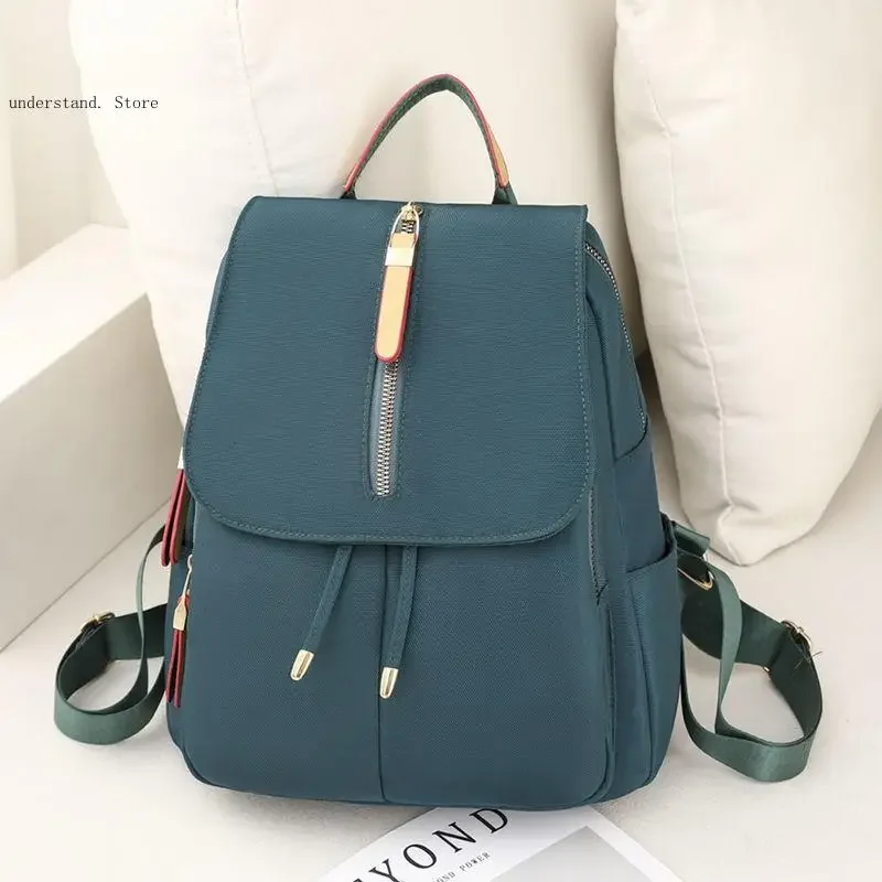 Travel Leisure Simple Commuting Oxford Cloth Korean Version Versatile Canvas Hand-Held Backpack for Women