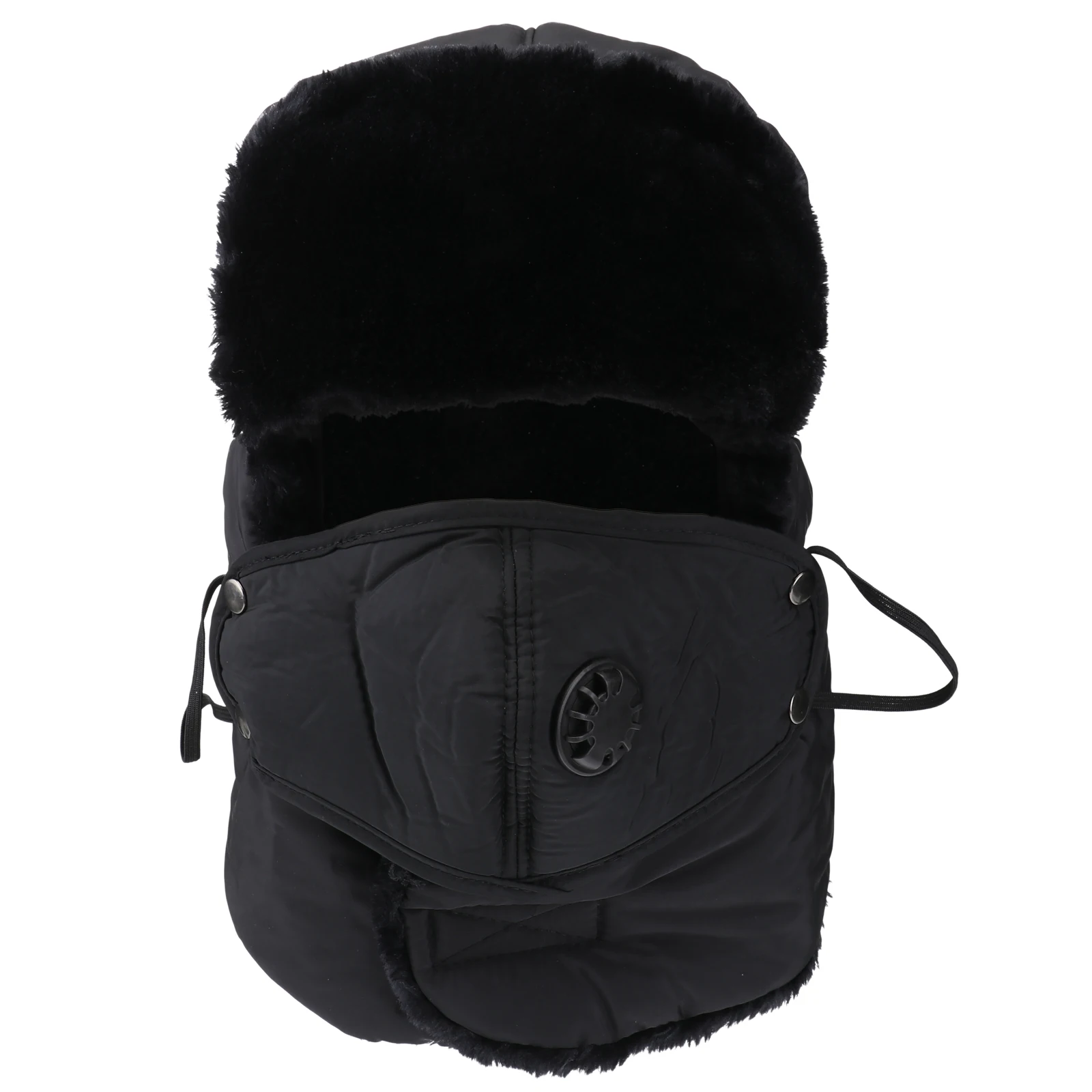 

Thickened Warm Winter Cap Cold Proof Hat Lined Windproof For Ski Hiking Men Women Black Outdoor Headgear For Snowboard