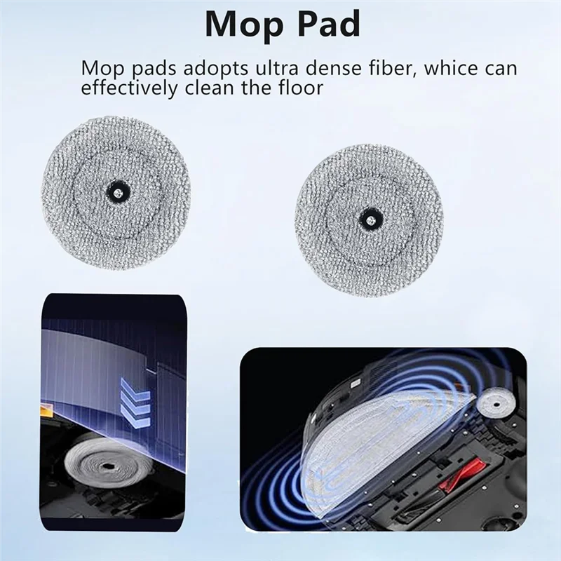 A23F-Mop Cloth Pads Replacement For Roborock Saros 10 / G30 Robot Vacuum Cleaner Accessories Reusable Washable Mop Pad