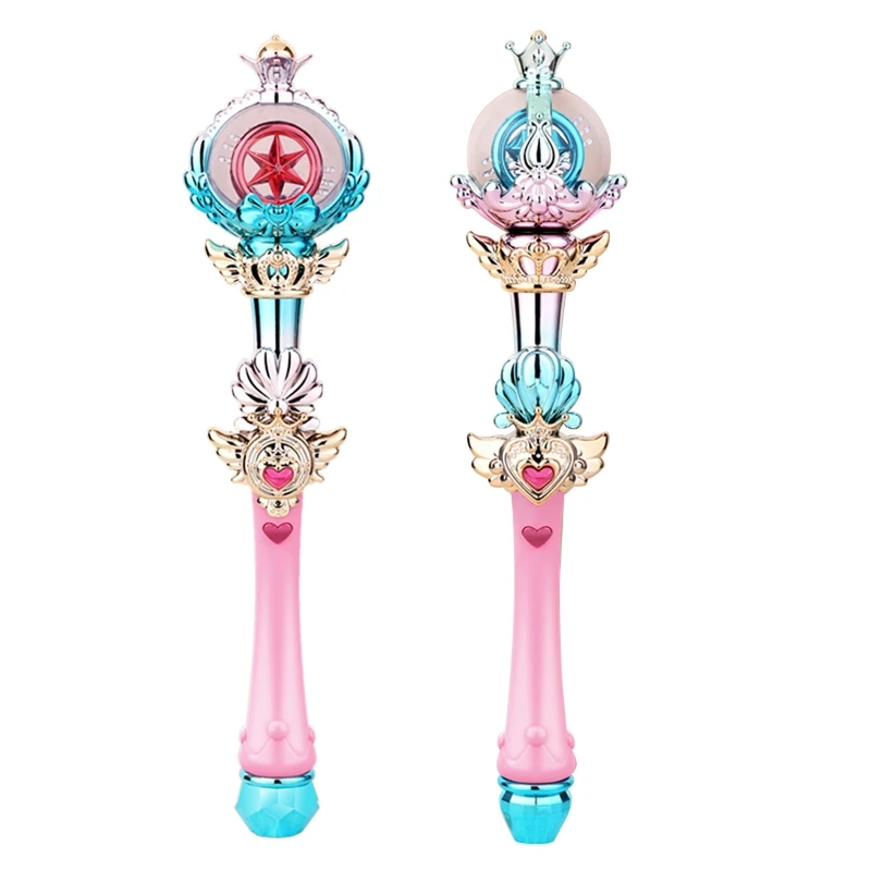 Handheld Magical Scepter Princess LED Lantern Wand Stage Props Outdoor Summer for Play Light Up Toy Glow at Dark Girls