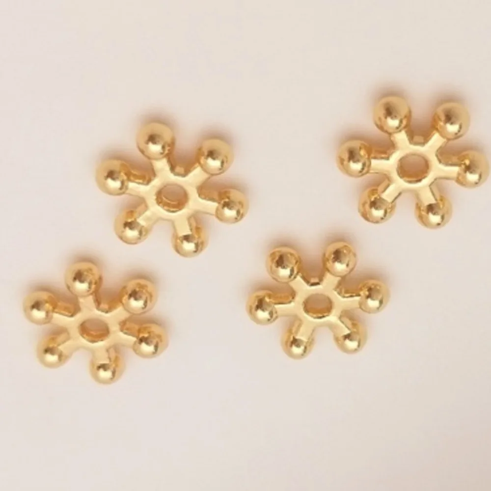 

Медные бусины 14-каратного золота, 9 мм, большой разделитель бусин в виде снежинок, ручная работа, браслет-сепаратор, аксессуары для браслета