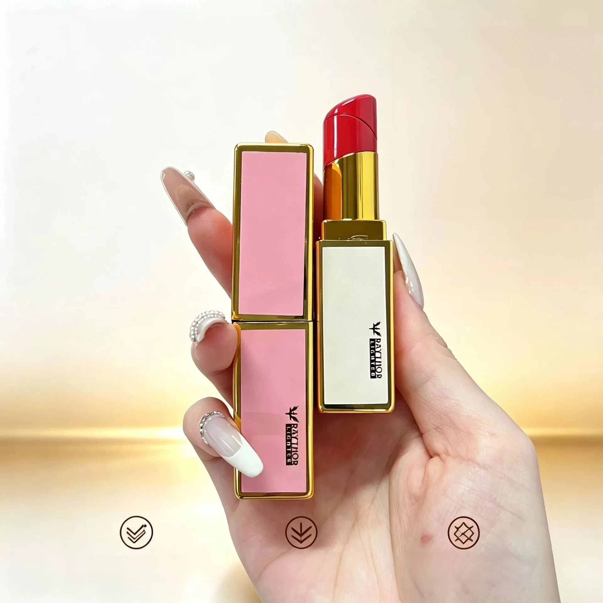 New Creative Lipstick Inflatable Lighter Creative Personalized Design Lipstick Styling Outdoor Portable Lighter Smoking Gift
