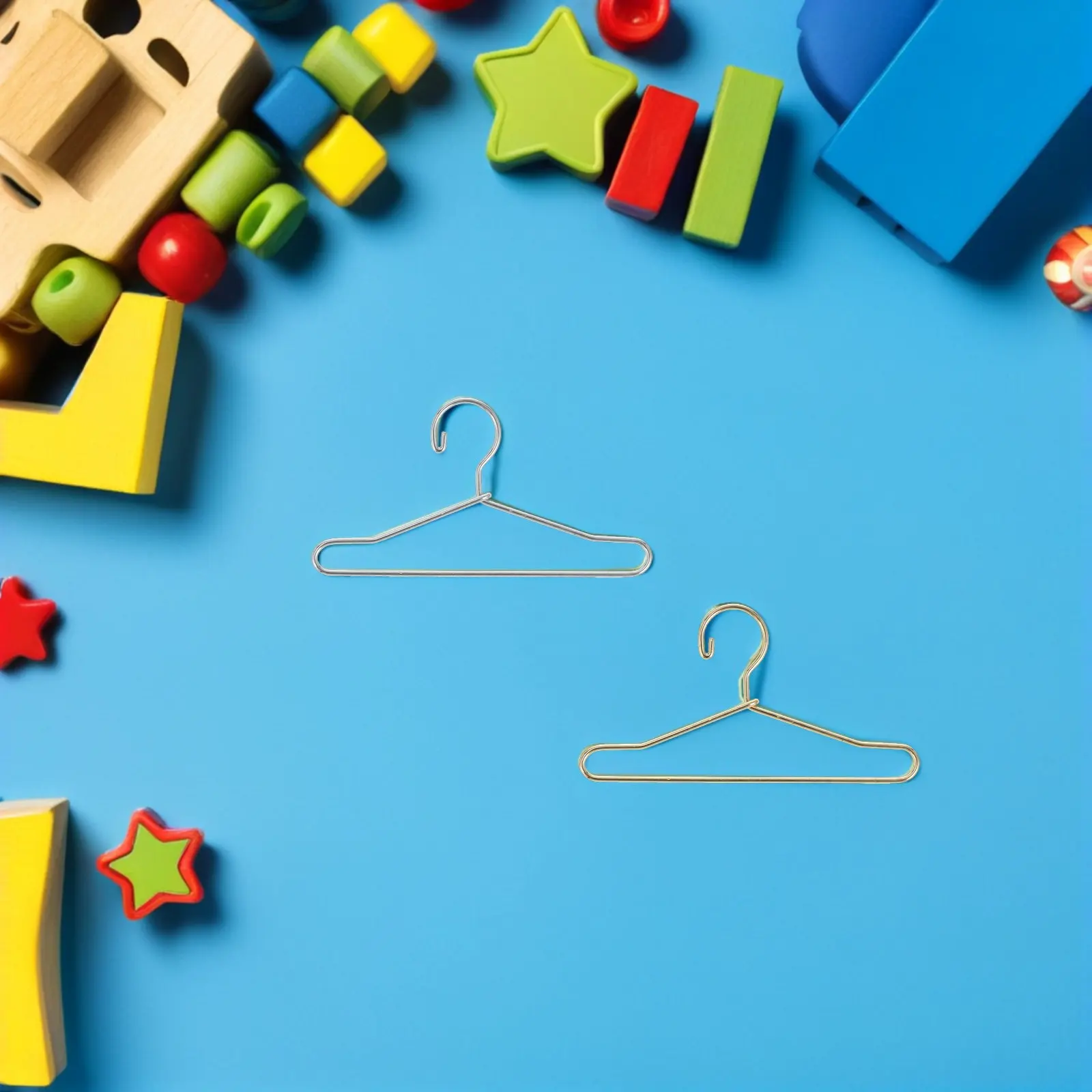 

24Pcs Mini Clothes Hangers Metal for Dollhouse Wardrobe Outfit Storage Racks Display Organizers Kids Creative Play Room Decor