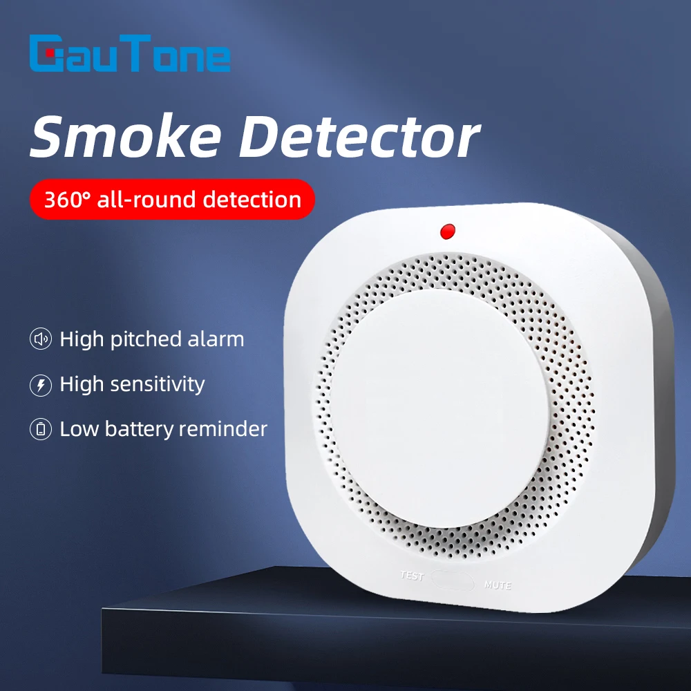 Gautone Independent Smoke Detector Child Room Kitchen Shop Fire Sound Alarm Sensor Fire Protection