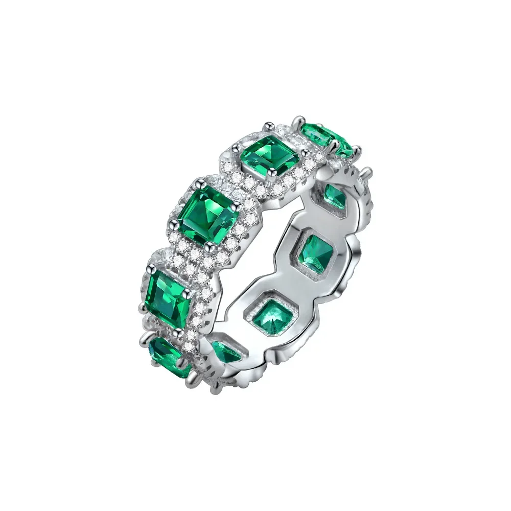 2022 New Product Grandmother Emerald Ring, Unique Instagram Style Square Diamonds Small and Versatile Minimalist and Fashionable