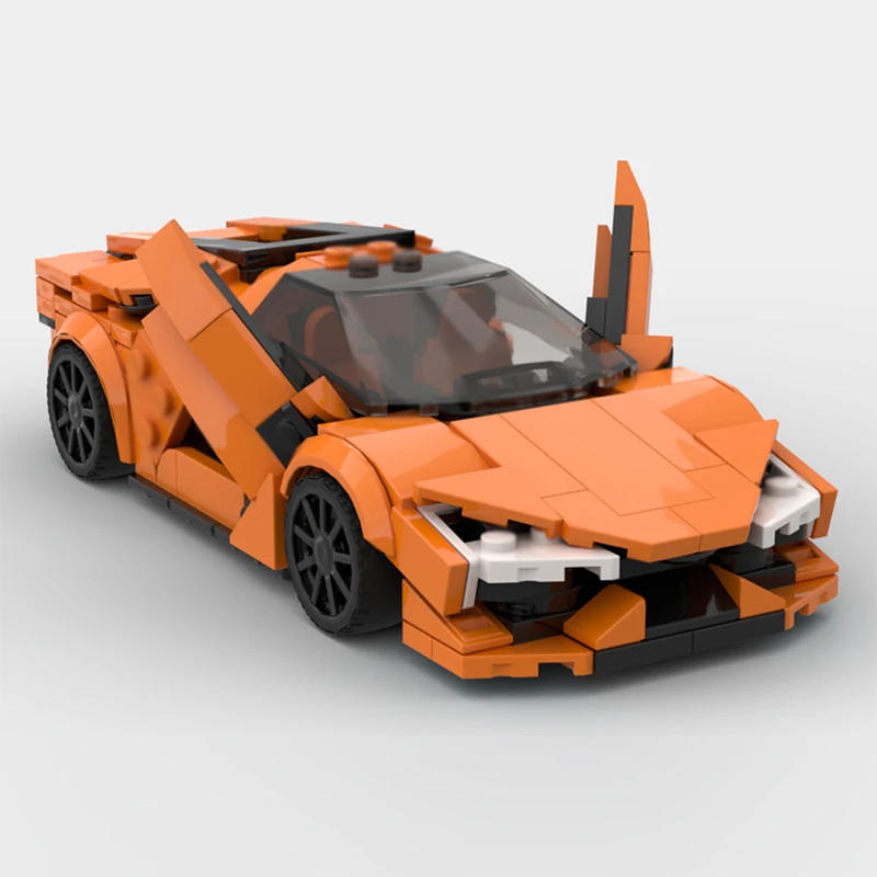 City Car Model MOC Building Bricks High-Performance Hybrid Supercar Modular Technology Children Holiday Gifts Assemble Toys Suit