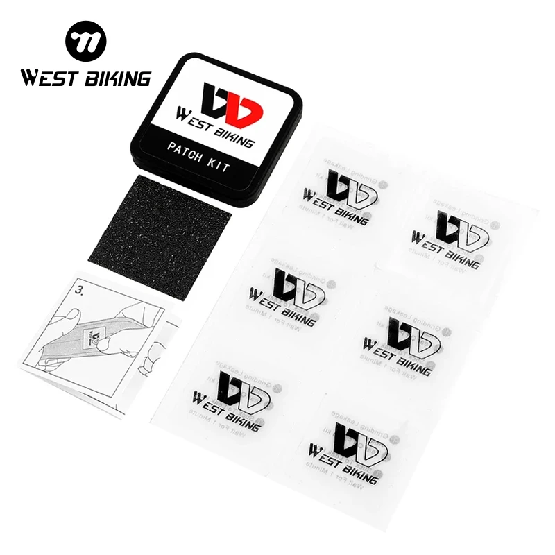 WEST BIKING Bike Tire Patch Pad Glue-free Bicycle Tire Repair Tool Cycling Bicycle Inner Tube Puncture No Glue Tire Patches Kits