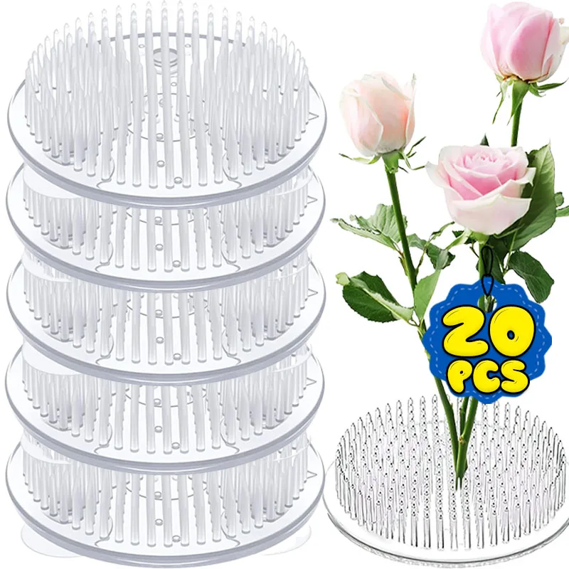 Transparent Ikebana Stem Holder Floral Waterproof Circular Arrangement Base Holders DIY Flower Fixing Bracket with Suction Cup