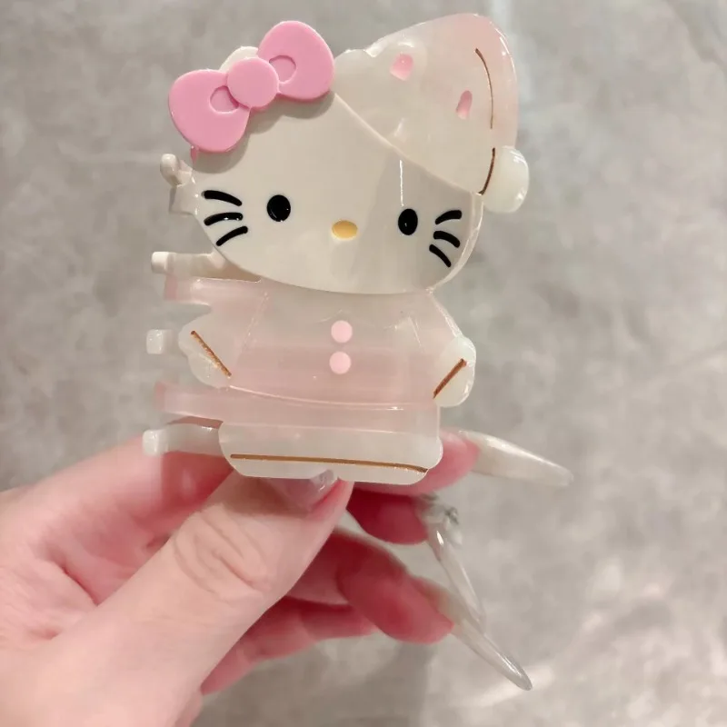 

Hello Kitty Hair Clip Fresh Sweet Girl Heart Hair Clip New Fashionable Cartoon Back of Head Gripper Women Accessories Wholesale