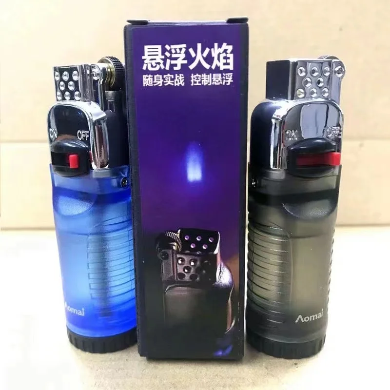 Floating Flame Lighter Creative Ghost Fire Unusual Lighters Refillable Butane Nylon Visible Gas Window Gift for Friends