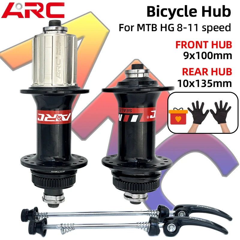 

ARC MT018 Bicycle Hub Front Rear 100mm 135mm MTB Hub 32 Hole Mountain Bike Hub Center Lock Disc Brake Freehub HG 8 9 10 11 Speed