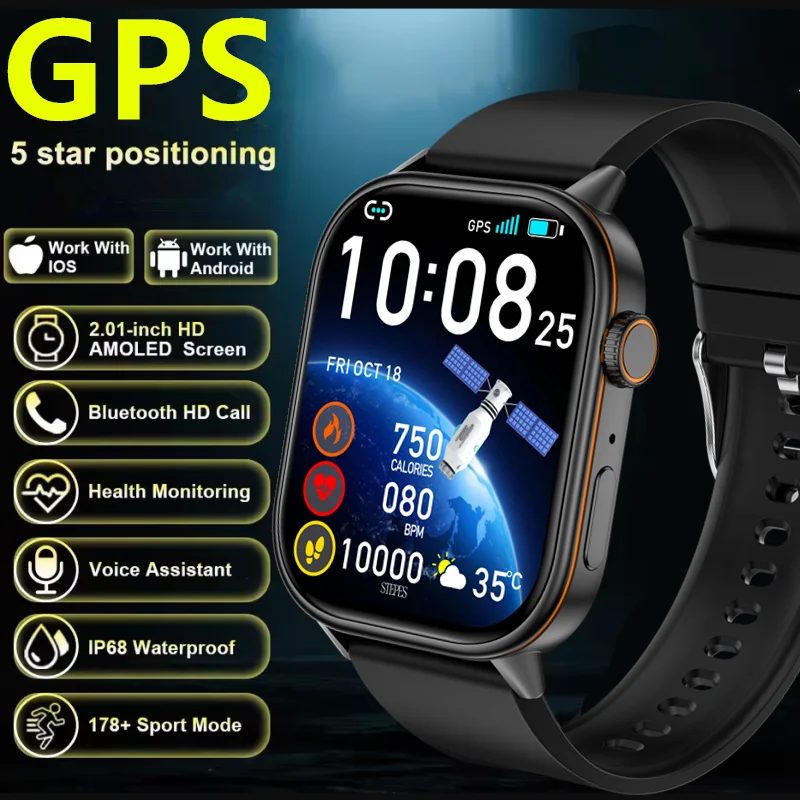2026 GPS Positioning Smart Watch Lightweight Fashionable Sports Compass Outdoor Adults Men Women's SmartWatch Health SOS Elderly