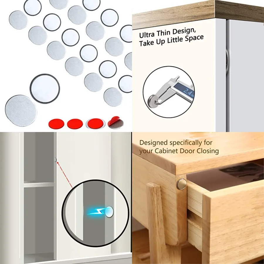 

Mousike Magnetic Door Catch Ultra Thin Cabinet Magnets Stainless Steel Drawer Magnet Catch for Sliding Door Closure Kitchen Cab