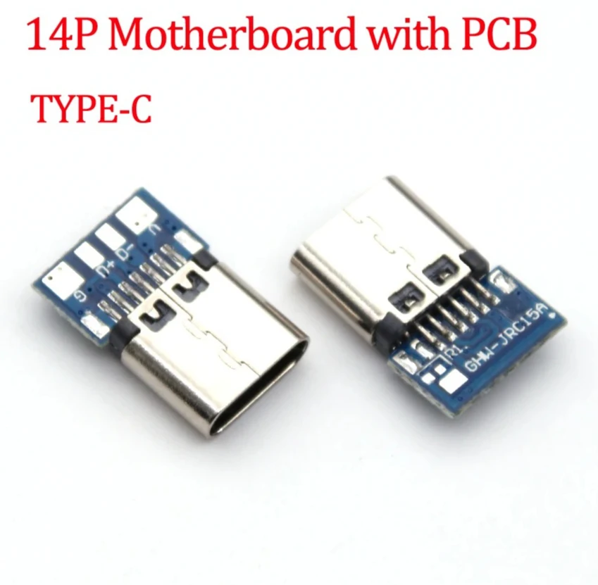 1-10 stks USB180 verticaal afgeschermde USB-C 3.1 Type C connector 14-pins vrouwelijke socket through-hole PCB