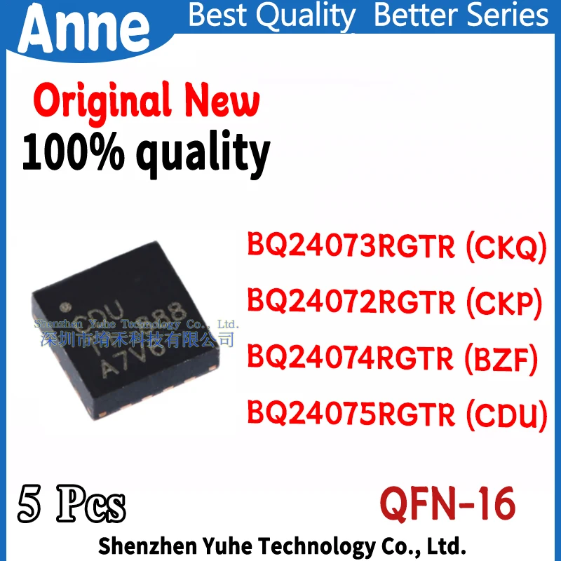 (5piece)100% New BQ24072RGTR BQ24072 CKP BQ24073RGTR BQ24073 CKQ BQ24074RGTR BQ24074 BZF BQ24075RGTR BQ24075 CDU QFN-16