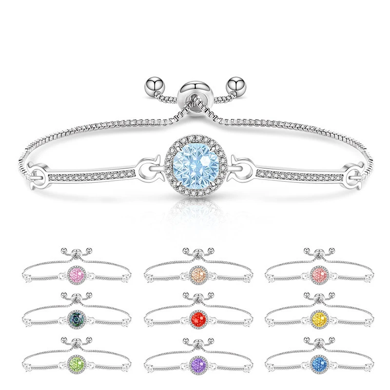 New 925 Sterling Silver Sparkling Zircon Bracelet Suitable For Valentine's Day, Holiday Gifts For Women, DIY Charm Jewelry