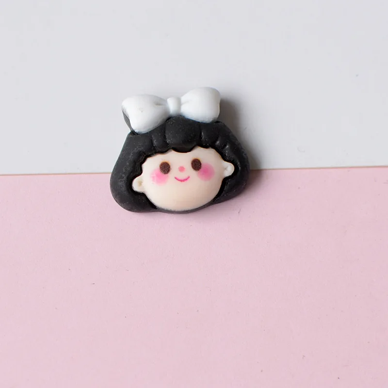 16pcs Cute Girls' Shoes Decoration Bow Black Flower Slippers Charm Candy Sandals Decoration Bear Resin Shoe Accessories