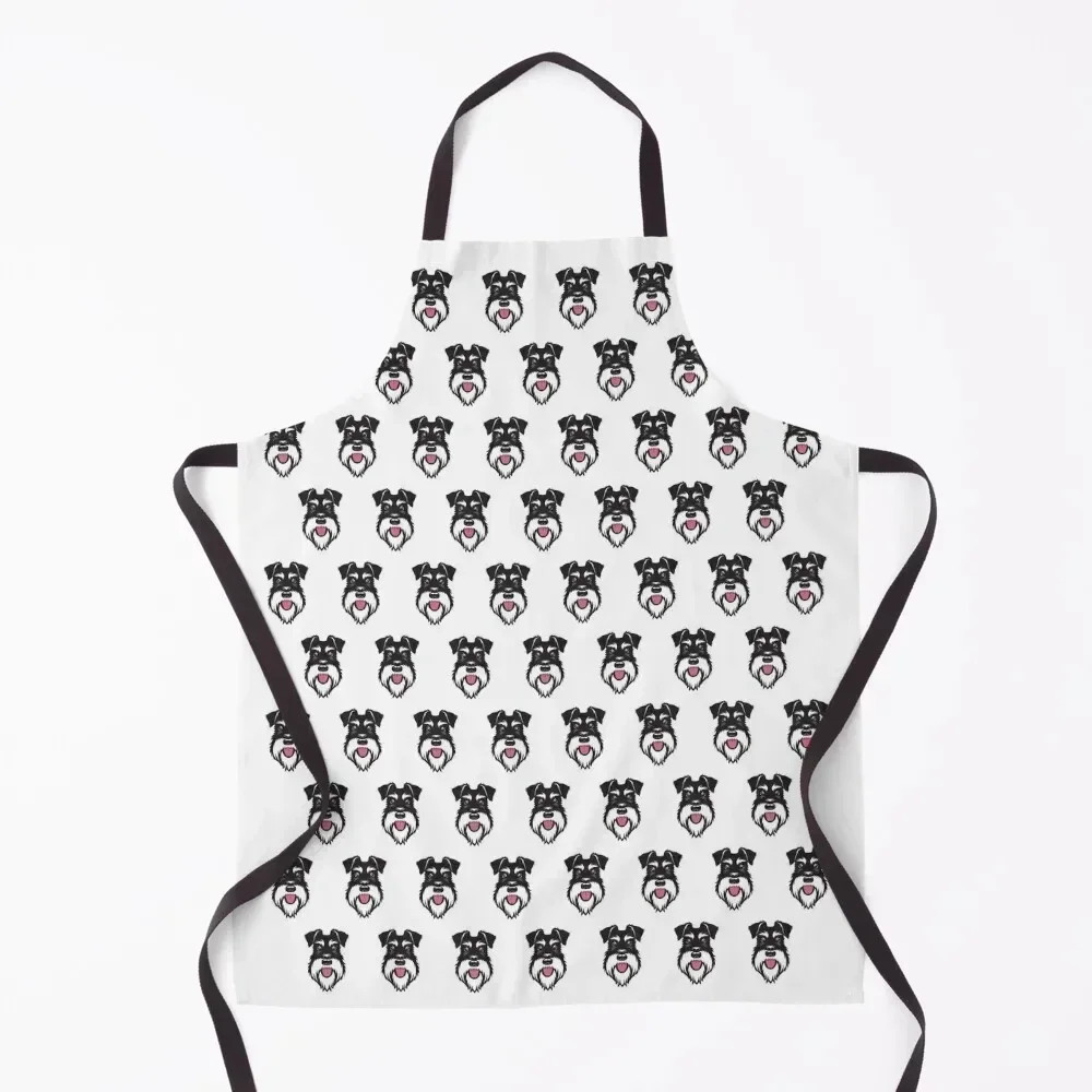 

Silver & Black schnauzer repeat pattern Apron Novelties Kitchen And Home Kitchen Tools Accessories Cute Kitchen Apron