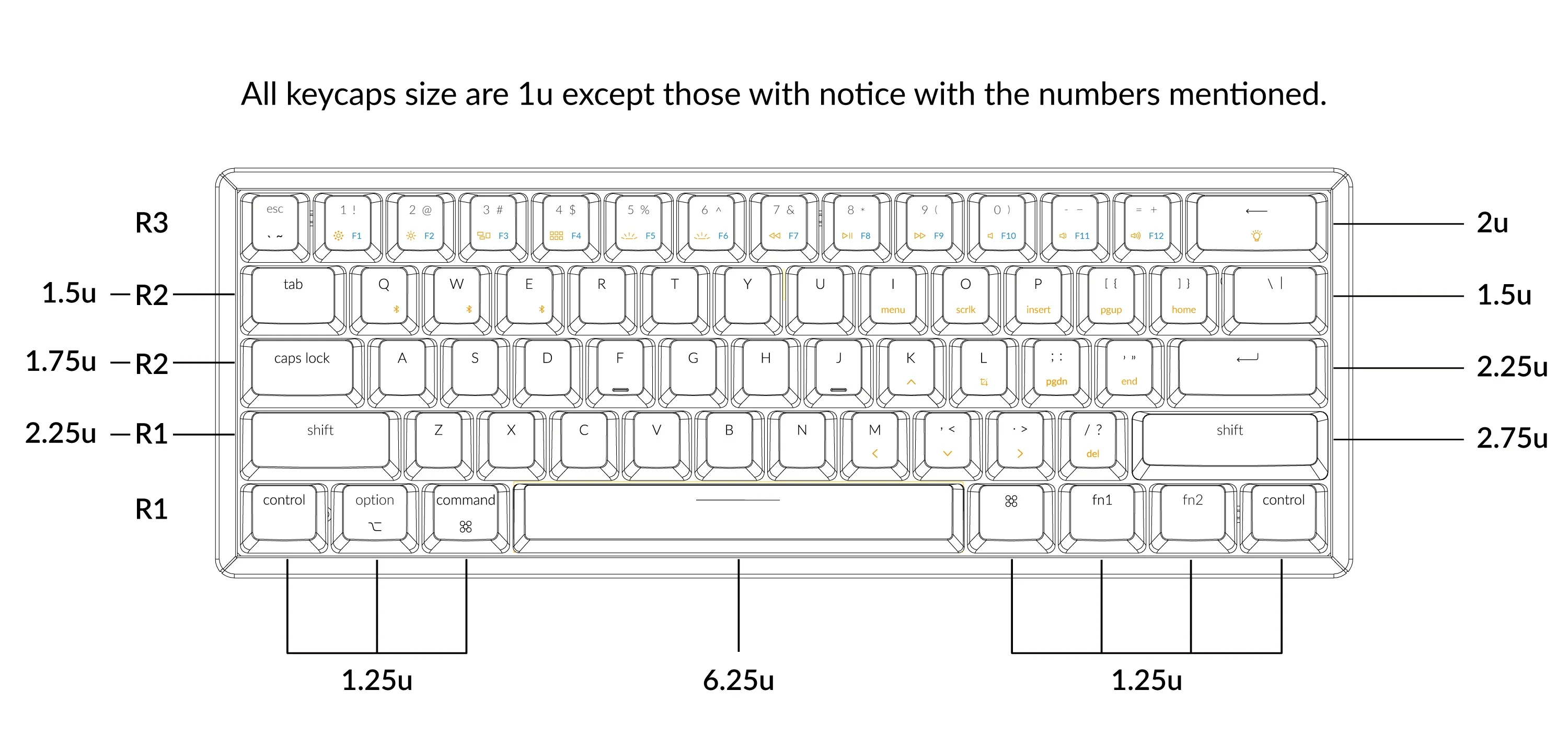 Keychron OEM Profile PBT Retro Keycap Set for K12 Mechanical Keyboard