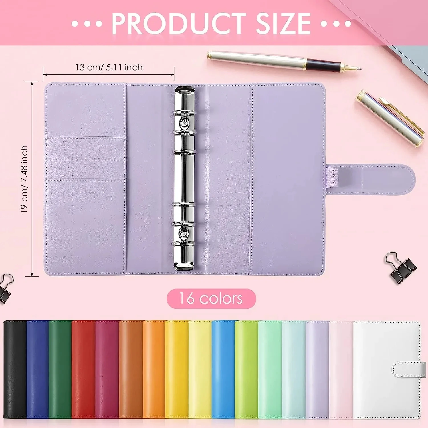 Imagem -02 - Planejador de Orçamento Colorido com Zíper a6 pu Notebook Binder Envelopescash Envelopes para Orçamento Money Organizer