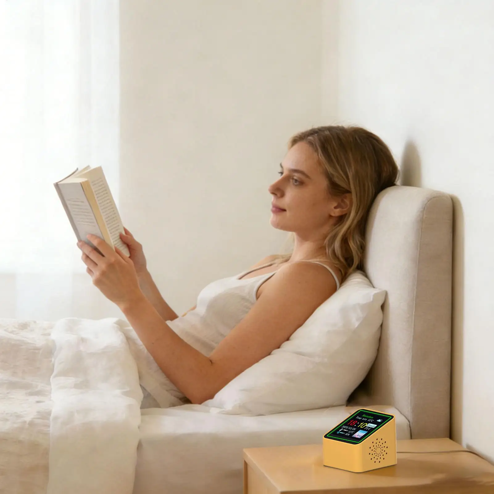 

Weather Clock Humidity Tracking Device Desk Small Digital Indoor Weather Station For Home For Bedside Kitchen Bathroom Office