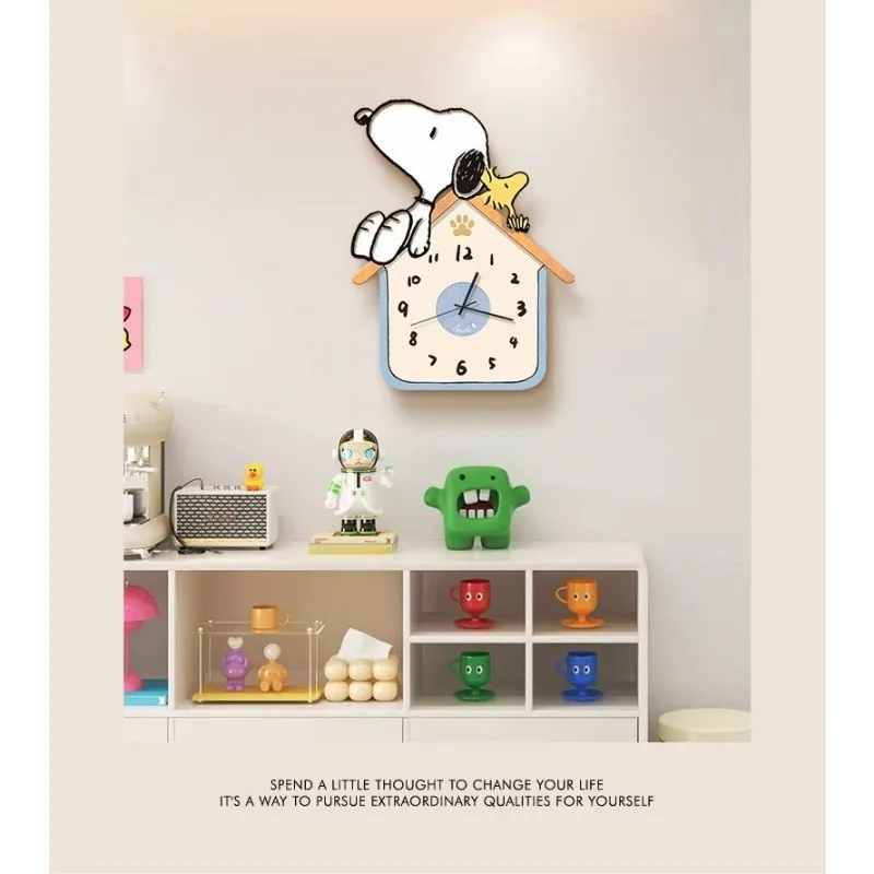 New Snoopy Cartoon Cartoon Style Wall Clock Cream Style Decoration Painting Living Room Dining Room Clock Wall Clock Wholesale view 3