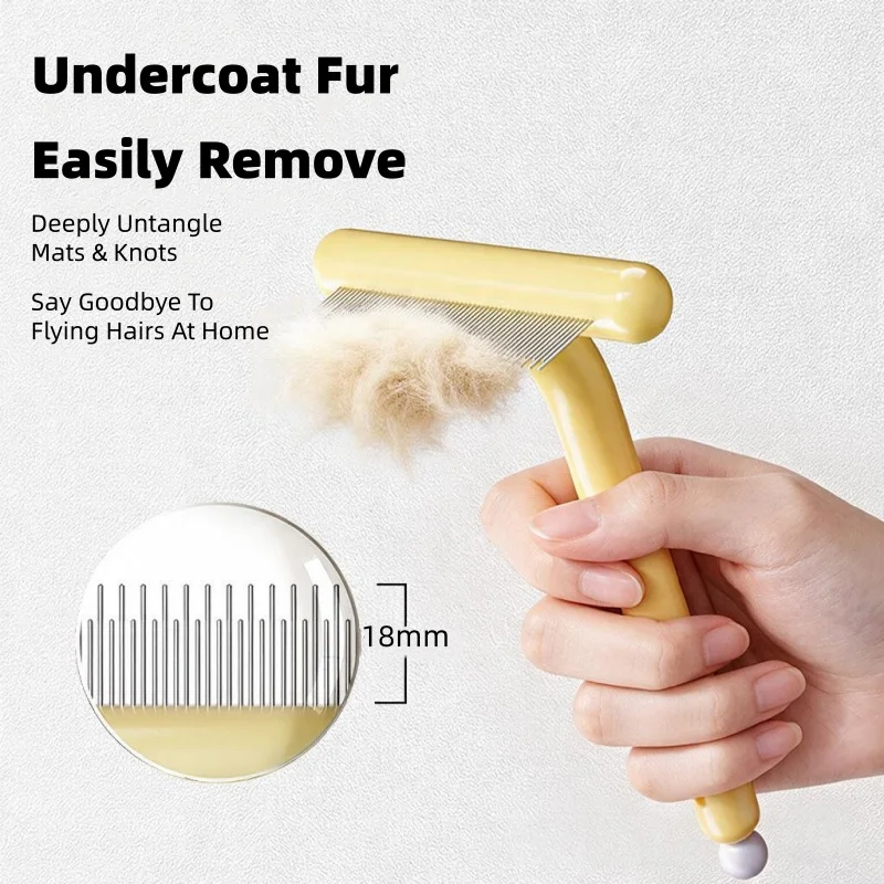 Pet Deshedding Comb Dog Cat Slicker Brush Stainless Steel Undercoat Rake Long Hair Loose Fur Remover Painless Grooming Home