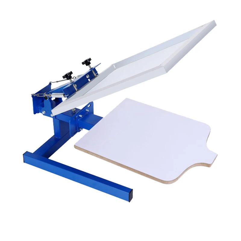 Handheld monochrome manual screen printing machine with adjustable tension for T-shirts, clothes, and plastic bags