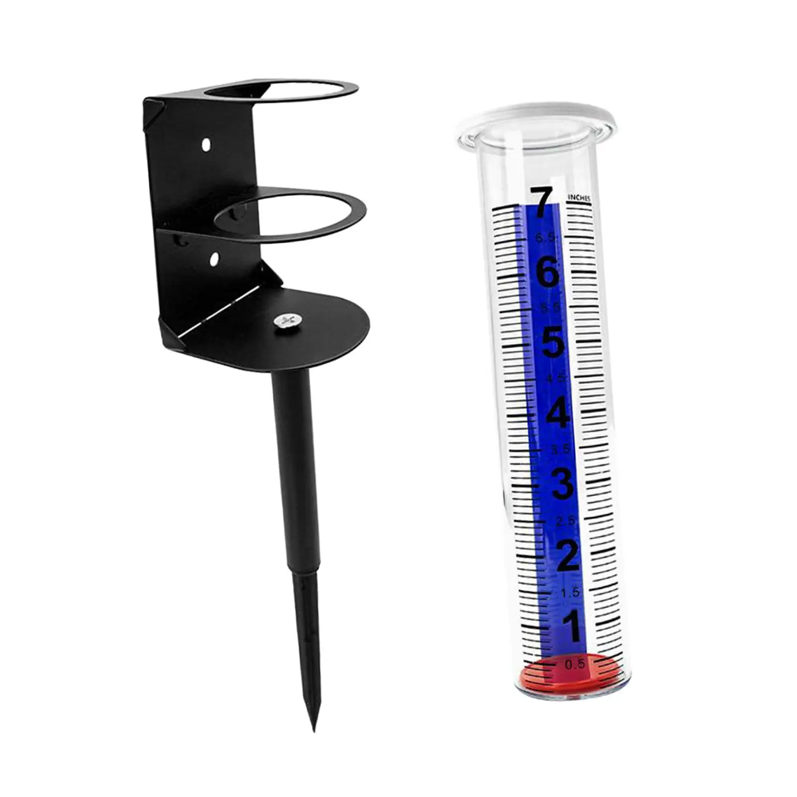 Decorative Rain Measure Gauge Sturdy Plastic Rainfall Tracker for Patio Deck Farm Orchard Outdoor Monitoring